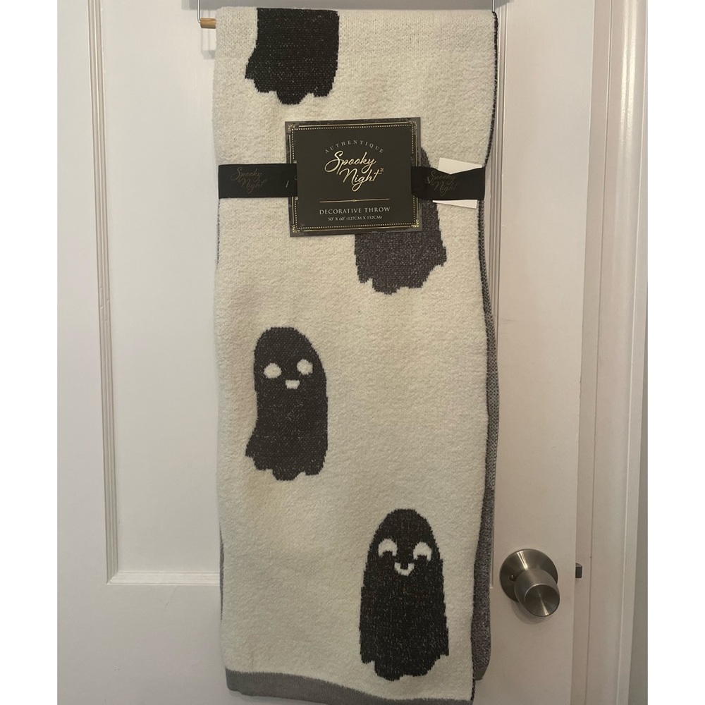 SOLD ** Black & grey ghost blanket